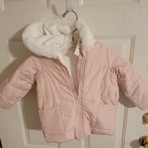 Pink Hooded Puffer Jacket